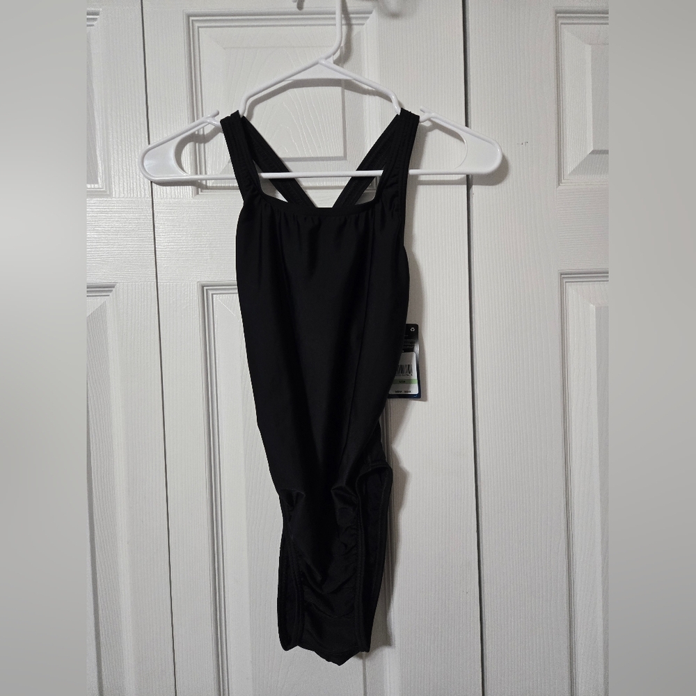 Speedo Team PRO LT Black One-Piece Swimsuit, Size 8/34, New with Tags Attatched